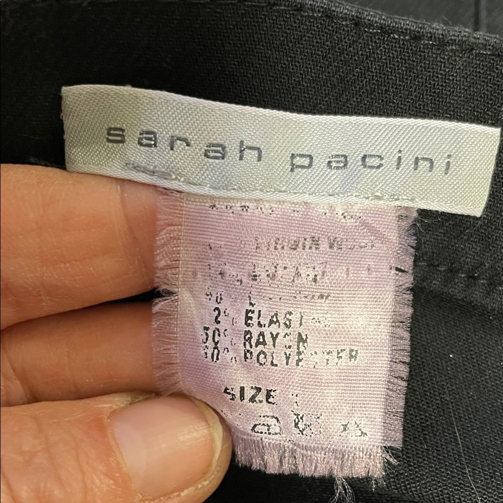 Sarah pacini multi texture/hem black sheer with grey wool midi skirt - Picture 2 of 8